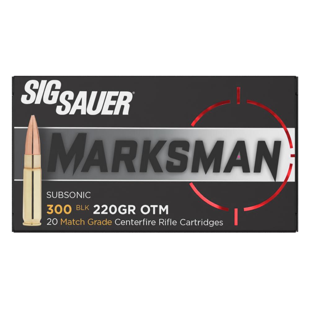 Sig Sauer Elite Subsonic Performance Match Rifle Ammunition .300 AAC Blackout 220 gr OTM 1000 fps 20/ct Picture of Sig Sauer AMMO OTM 300BLK 220GR 20RD BX