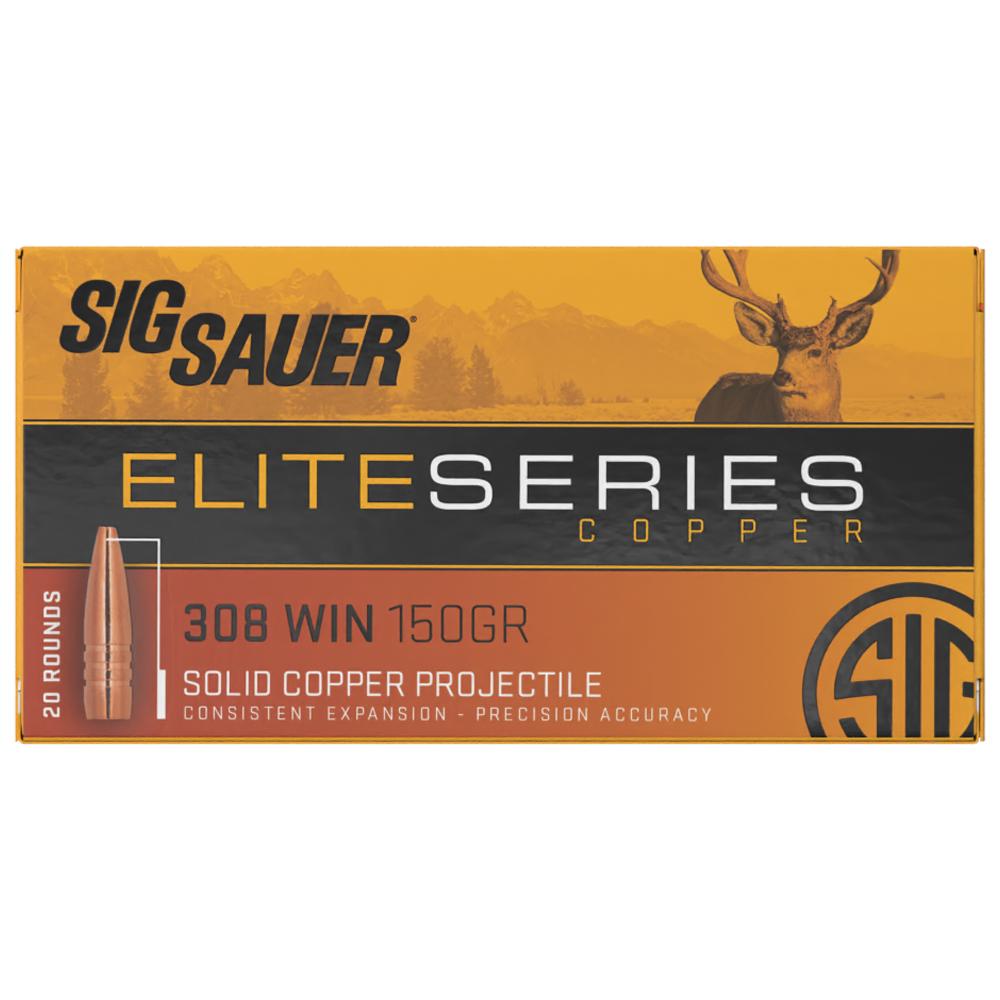 Sig Sauer Elite Hunting Rifle Ammunition .308 Win 150gr HT 2900 fps 20/ct Picture of Sig Sauer AMMO 308 WIN 150GR ELITE HUNTING HT BOX/20