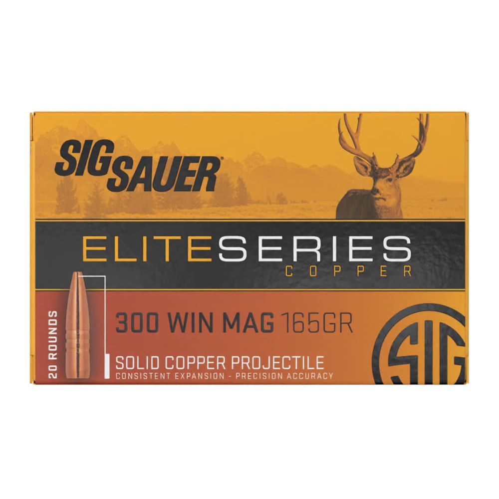 Sig Sauer Elite Hunting Rifle Ammunition .300 Win Mag 165 gr HP 20/ct Picture of Sig Sauer AMMO 300 WIN MAG 165GR ELITE HUNTING HT BOX/20