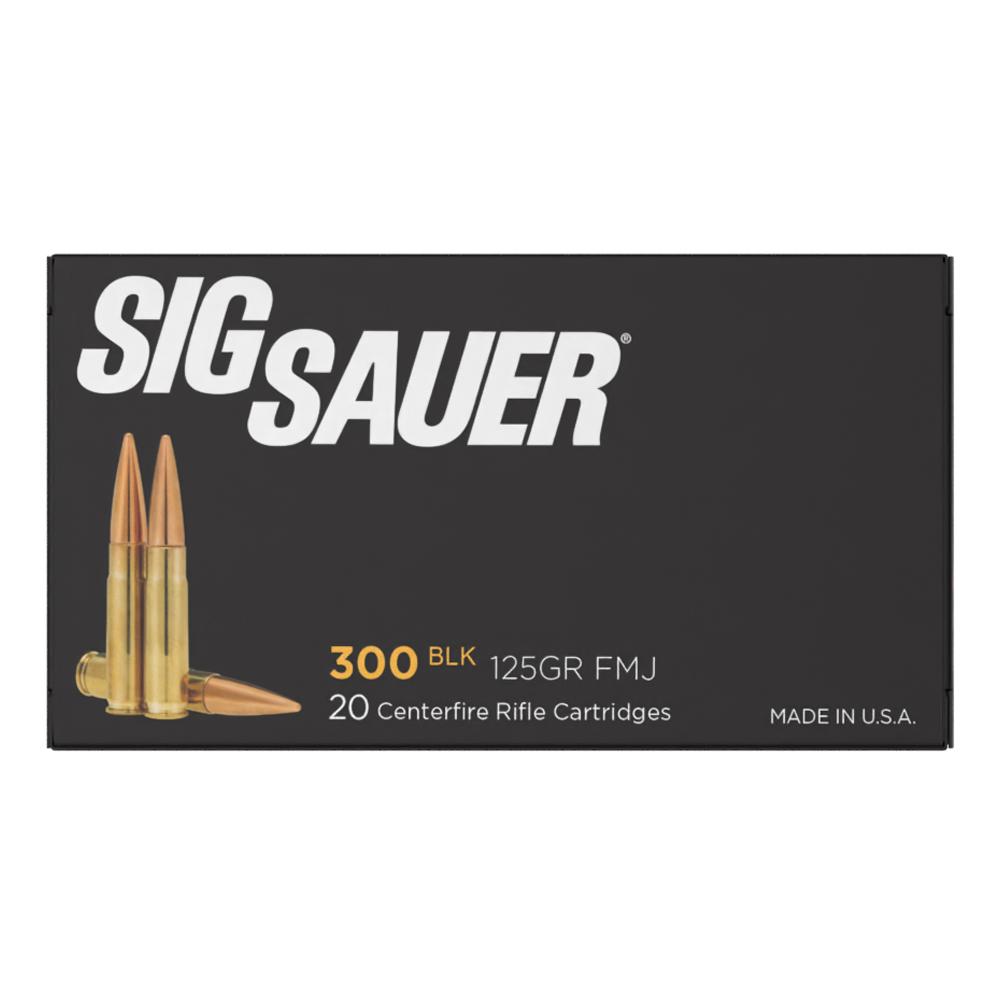 Sig Sauer Elite Ball Handgun Ammunition 300 Blackout 125gr FMJ 2145 fps 20/ct Picture of Sig Sauer AMMO 300BLK 125GR ELITE BALL FMJ BOX/20