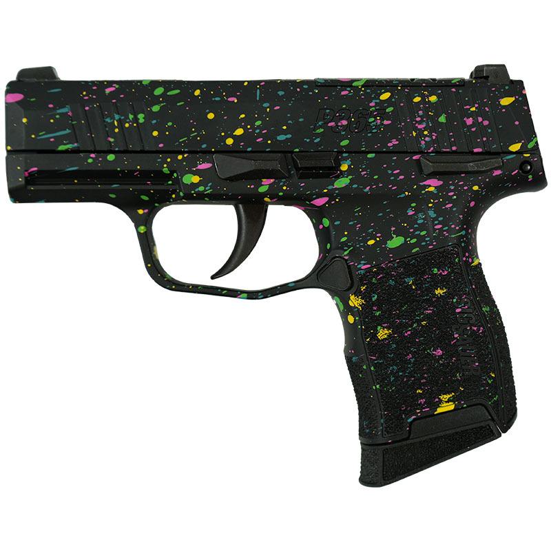 Sig Sauer Exclusive "Multi Color Paint" P365-380 Handgun 380 Auto 10rd Magazine 3.1" Barrel Black Manual Safety Picture of Sig Sauer Sig P365-380-BSS-MS Nitron Pistol Blk Base Frame & Slide Multi-Color Paint