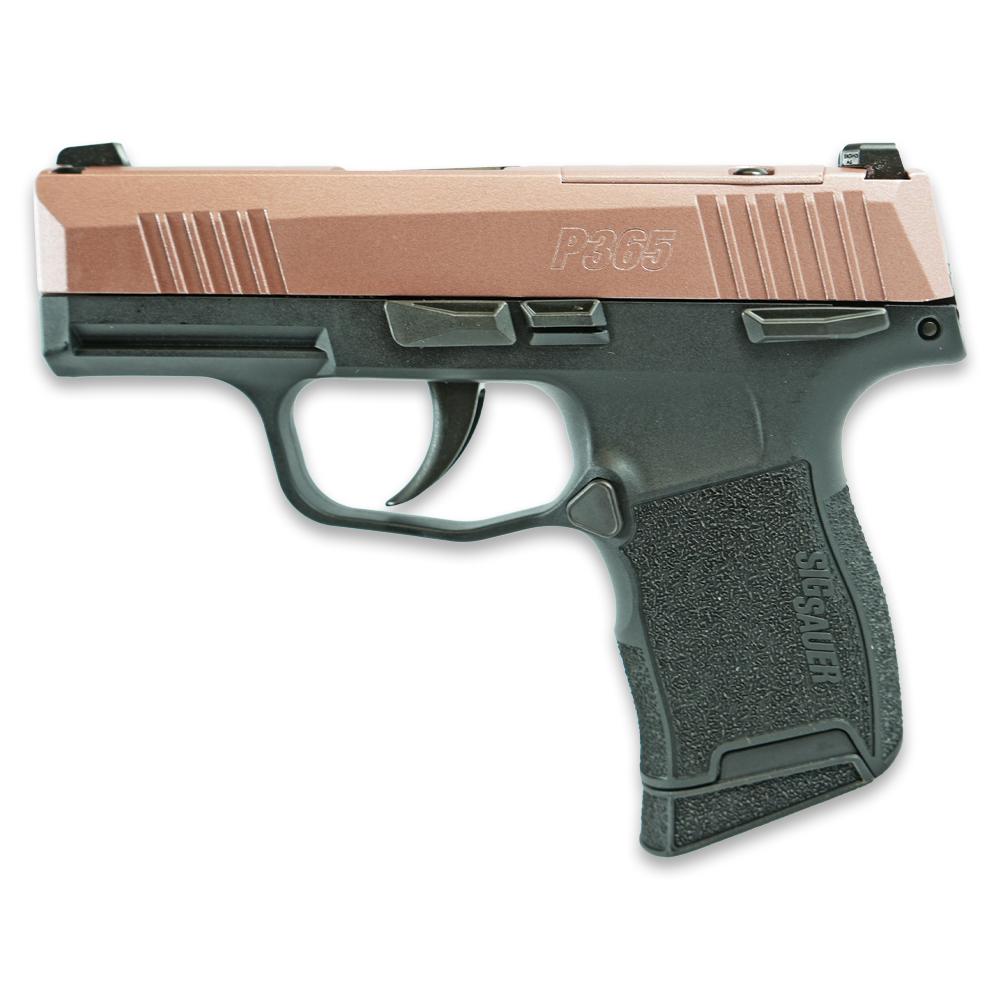 Sig Sauer Exclusive "Rose Sparkle Slide" P365-380 Handgun 380 Auto 10rd Magazine 3.1" Barrel Black Manual Safety Picture of Sig Sauer Sig P365-380-BSS-MS Nitron Pistol Rose Sparkle Slide