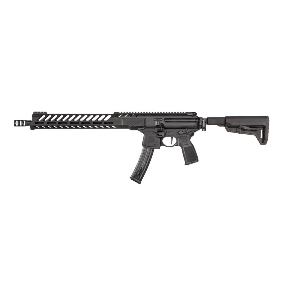Sig Sauer MPX PCC Competition Rifle 9mm Luger 30rd Magazine 16" Barrel Folding Stock Picture of Sig Sauer SIGMPX 9MM RIFLE 16IN COMPETITION BLK SEMI FOLD TELE AL MLOK HG CARBINE