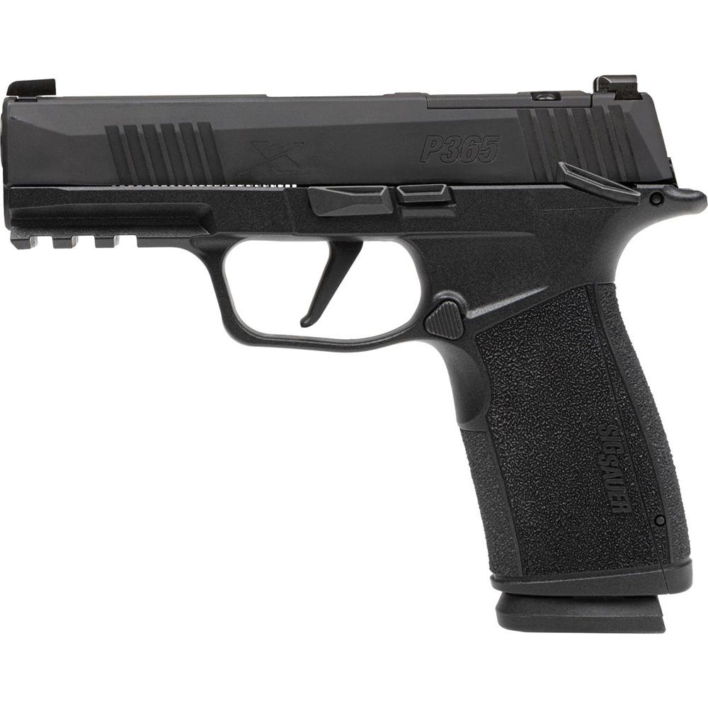 Sig Sauer P365 XMacro Handgun 9mm Luger 17rd Magazines (2) 3.7" Barrel Black Manual Safety Picture of Sig Sauer Sig P365 XMACRO 9MM Pistol XSeries Slide (2) 17rd Steel Mags Manual Safety