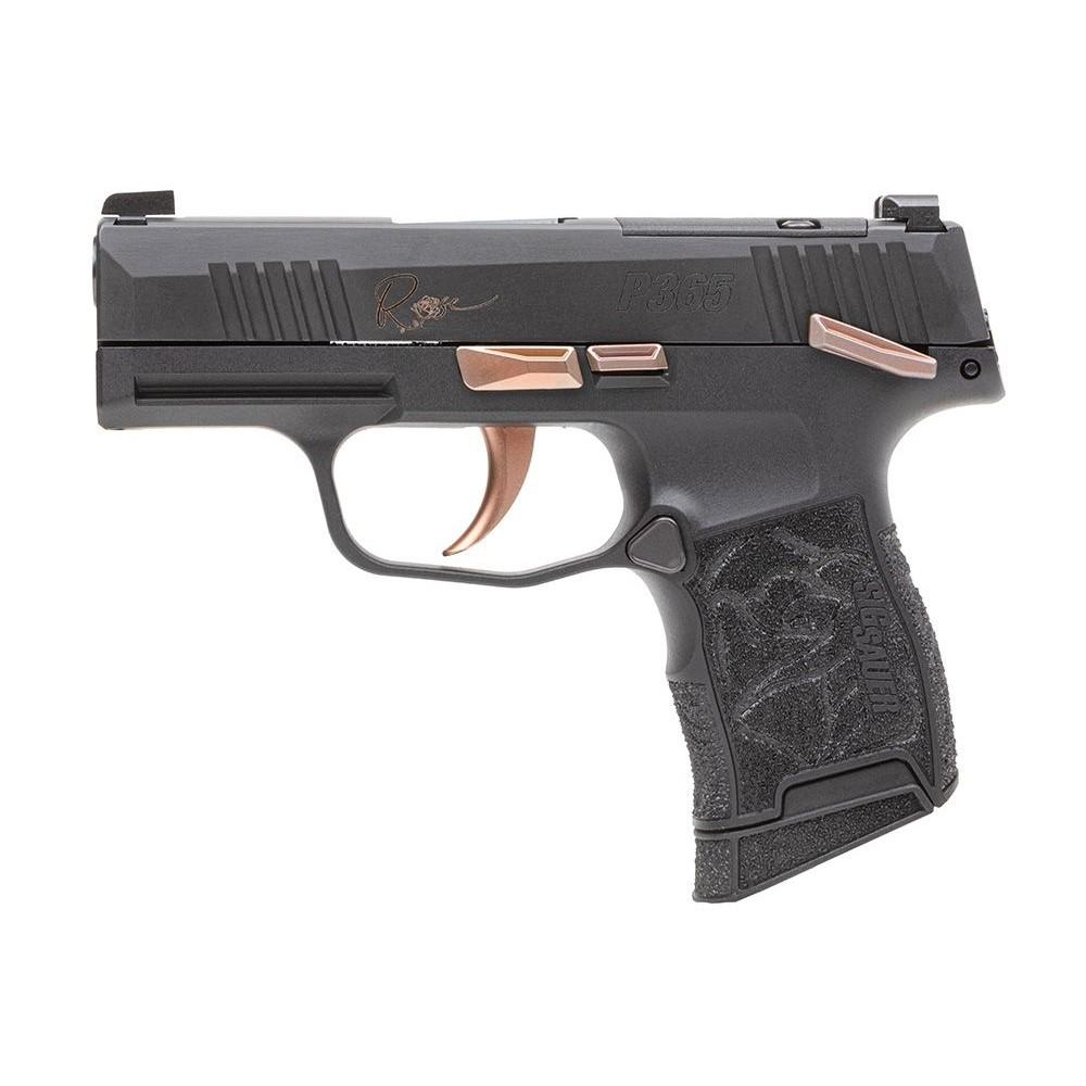Sig Sauer P365-380 Rose Handgun .380 Auto 10rd Magazines (2) 3.1" Barrel Black with Rose Kit(Vaultek Safe) Picture of Sig Sauer SIG P365 ROSE 380 Auto Kit includes (2) 10rd Mag and Vaultek Pistol Safe
