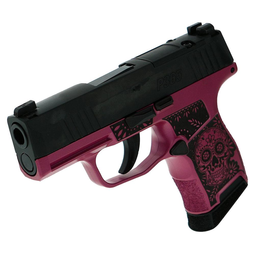 Sig Sauer "Sugar Skull-Medusa Pink" P365 Optic Ready Handgun 9mm Luger 10rd Magazines(2) 3.1" Barrel X-RAY 3 Sights Picture of Sig Sauer P365 9MM 3.1 BLK STRIKR XRAY3 OPTIC READY 2MAGS-SIG PINK MEDUSA