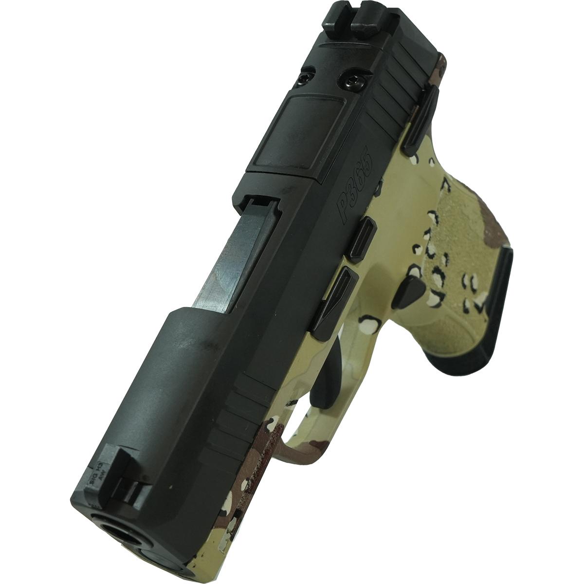 Sig Sauer P365 Custom "Chocolate Chip Hydro Dip Frame" Handgun 9mm Luger 10rd Magazines 3.1" Barrel Black Slide Picture of Sig Sauer P365 9MM 3.1IN STRIKER Blk Base Frame & Slide Chocolate Chip Hydro Dip