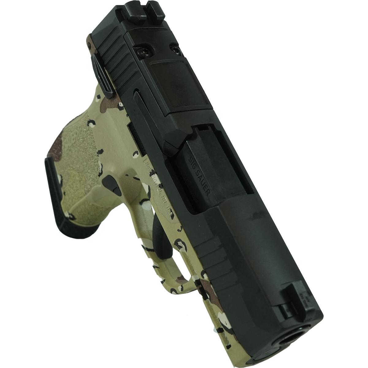 Sig Sauer P365 Custom "Chocolate Chip Hydro Dip Frame" Handgun 9mm Luger 10rd Magazines 3.1" Barrel Black Slide Picture of Sig Sauer P365 9MM 3.1IN STRIKER Blk Base Frame & Slide Chocolate Chip Hydro Dip