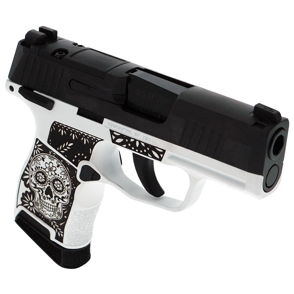 Sig Sauer Exclusive "Sugar Skull" P365 Optic Ready Handgun 9mm Luger 10rd Magazines(2) 3.1" Barrel X-RAY 3 Sights Manual Safety Picture of Sig Sauer P365 9MM 3.1IN BLK STRIKER XRAY3 OPTIC READY 2 MAGS MANUAL SAFETY-Nitron P