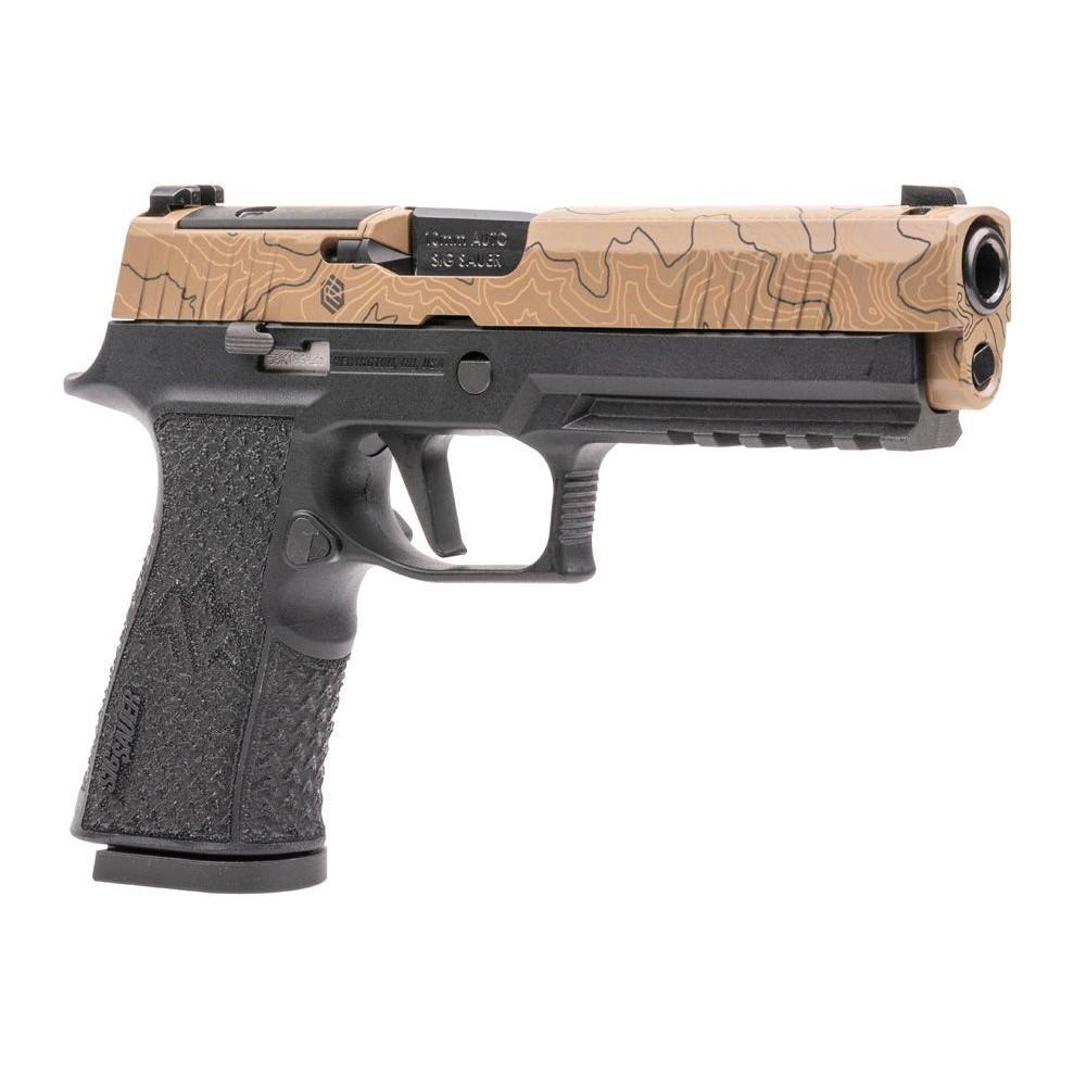 Sig Sauer P320-XTEN Endure Handgun 10mm Auto 15rd Magazines(3) 5" Barrel Topographic Pattern Slide Picture of Sig Sauer Sig P320 XTEN Endure 10mm Auto Topographic Pattern (3) 15rd Mags