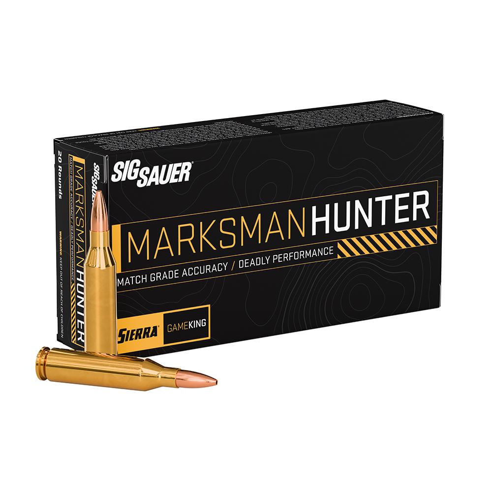 Sig Sauer Marksman Hunter GameKing Rifle Ammunition .243 Win 85gr HPBT 3200 fps 20/ct Picture of Sig Sauer AMMO 243 WIN 85GR MARKSMAN HUNTER GAMEKING BOX/20