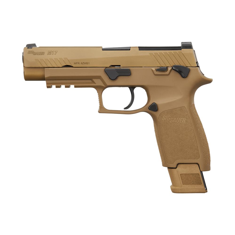 Sig Sauer M17 Coyote OR Handgun 17(1) &21(2)rd Magazines 4.7" Barrel Manual Safety Picture of Sig Sauer Sig M17 9mm 4.7IN Coyote (1) 17RND (2) 21 RND Mag Manual Safety
