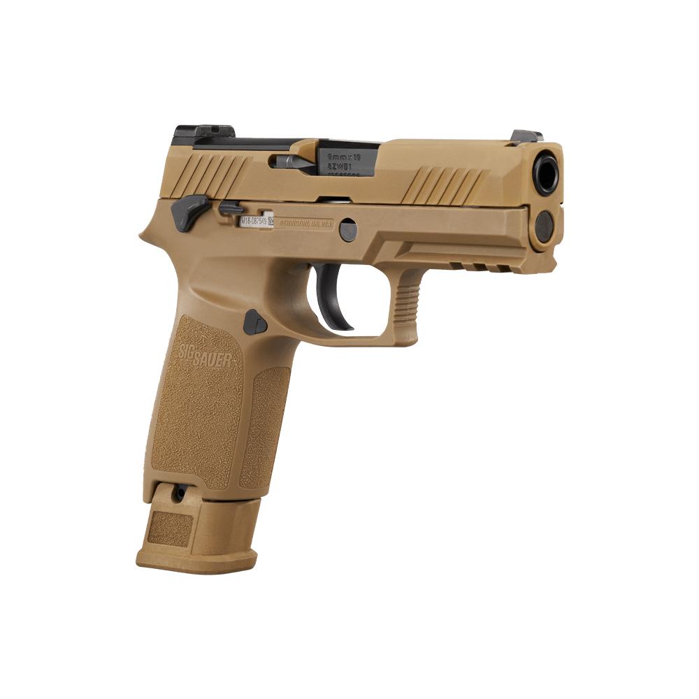 Sig Sauer M18 Coyote OR Compact Handgun 17(1) &21(2)rd Magazines 3.9" Barrel Manual Safety Picture of Sig Sauer SIG M18 9MM (1) 17 RD (2) 21 RD Mag