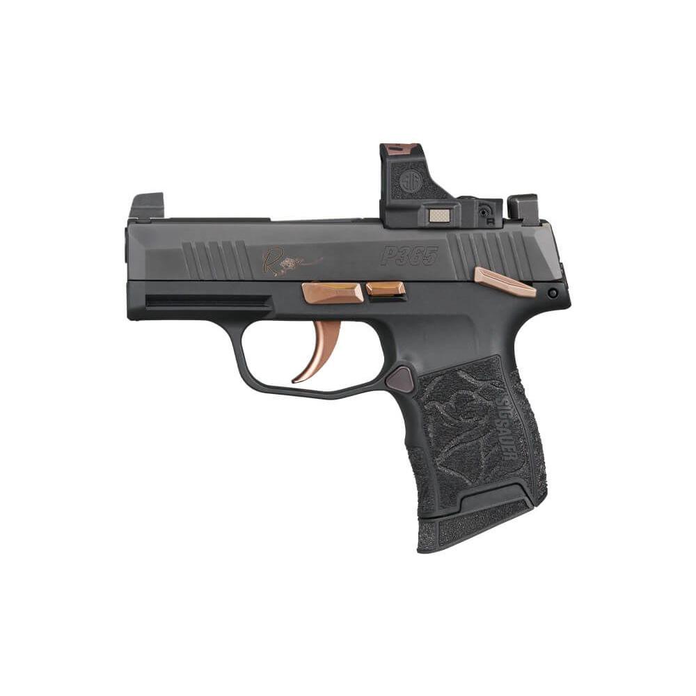 Sig Sauer P365 Rose Handgun .380 ACP 10rd Magazines (2) 3.1" Barrel Black with Romeo-RS Picture of Sig Sauer SIG P365 380ACP 3.1IN RSE BLK XRAY 3 SUPP SGHT 2-10RD MAG RME-RS MNL SFTY