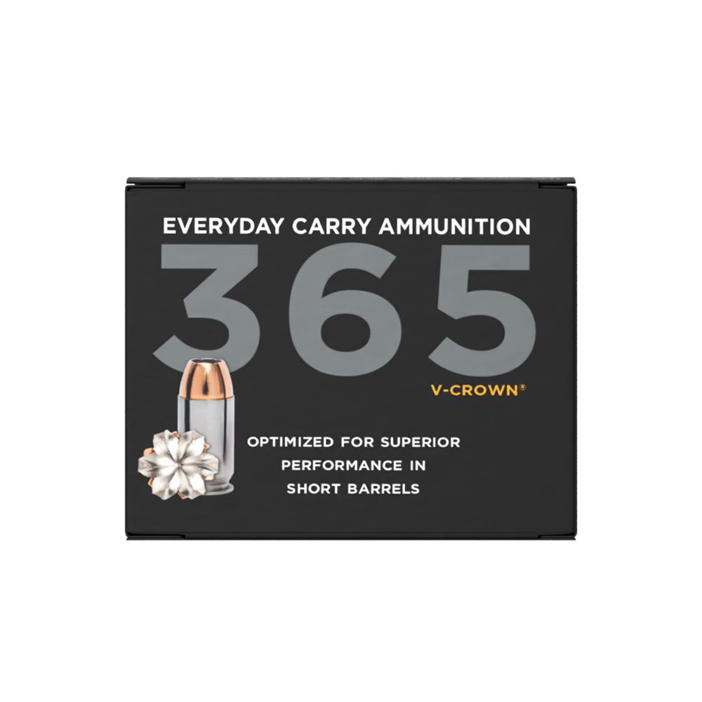 Sig 365 Elite V-Crown Handgun Ammunition 9mm Luger 115 gr JHP 1050 fps 20/ct Picture of Sig Sauer AMMO 9MM 115GR ELITE V CROWN 365 JHP BOX/20