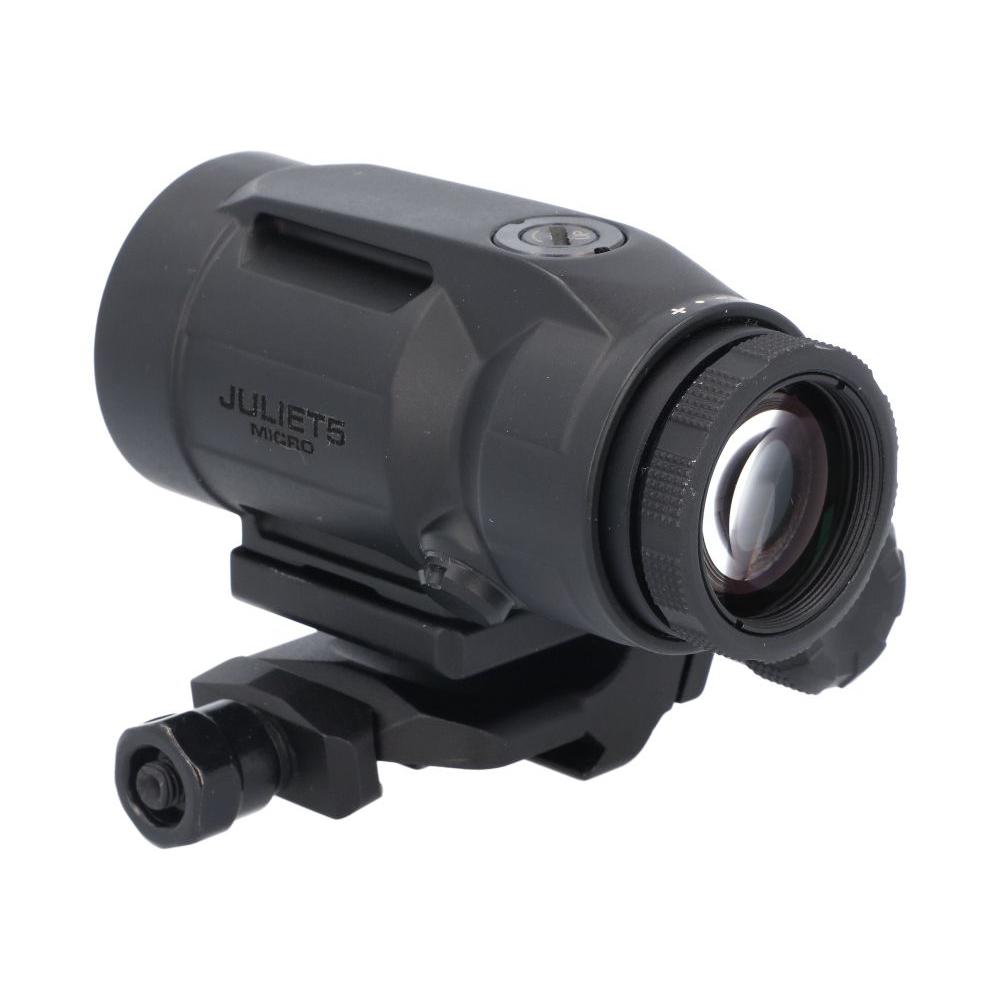 Sig Sauer JULIET5 Mirco 5x Magnifier - 5x24mm Push Button Mount w Spacers - Black Picture of Sig Sauer JULIET5-MICRO MAGNIFIER 5X24MM PUSH-BUTTON MOUNT WITH SPACERS BLACK