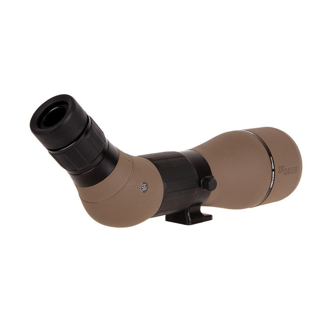 Sig Sauer Oscar8 27-55x80mm Spotting Scope FDE Picture of Sig Sauer OSCAR8 SPOTTING SCOPE 27-55X80MM HDX LENS ANGLED EYEPIECE FDE