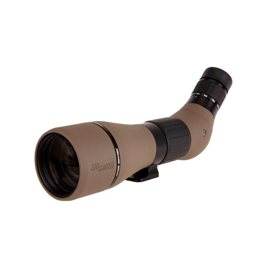 Sig Sauer Oscar8 27-55x80mm Spotting Scope FDE Picture of Sig Sauer OSCAR8 SPOTTING SCOPE 27-55X80MM HDX LENS ANGLED EYEPIECE FDE