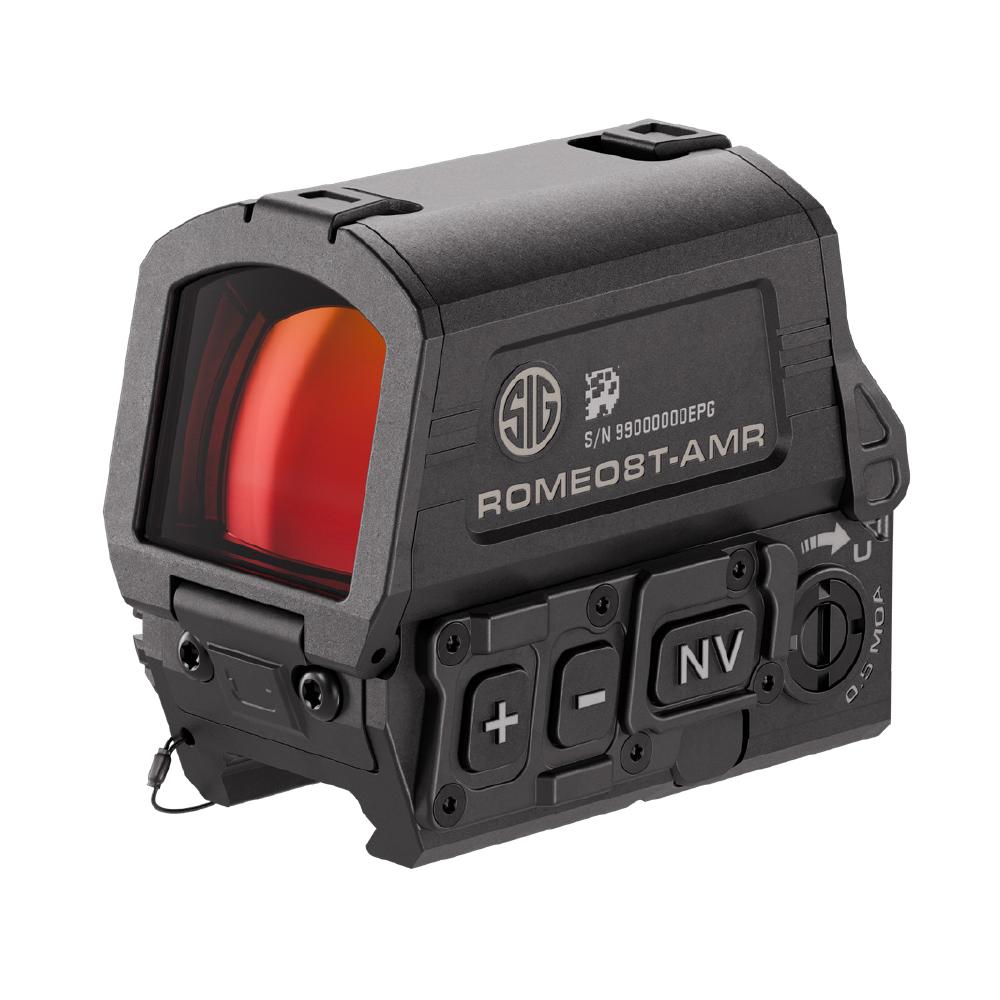 Sig Sauer Romeo8T-AMR Red Dot Sight 1x40mm Quad Ballistic Circle Dot 2.0 Black Picture of Sig Sauer SIG ROMEO8T-AMR RED DOT SIGHT 1X40MM QBCD 2.0 AMR 0.5 MOA ADJ M1913
