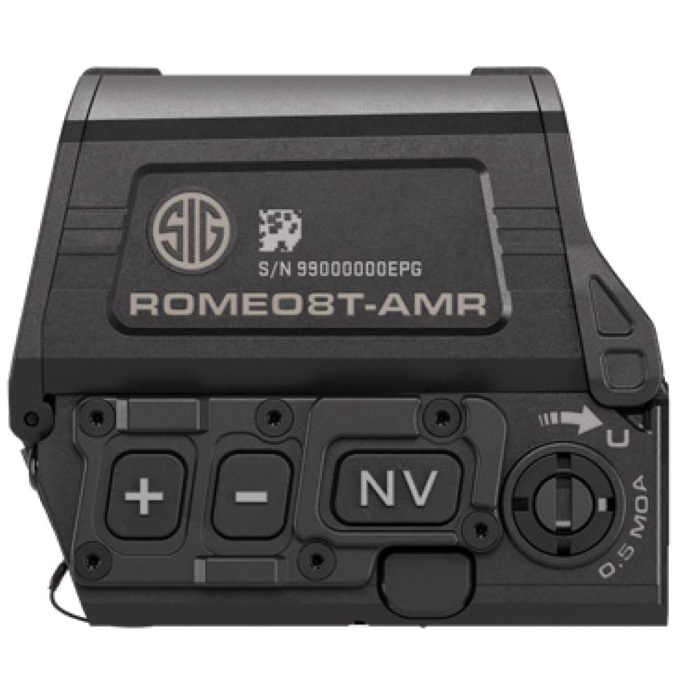 Sig Sauer Romeo8T-AMR Red Dot Sight 1x40mm Quad Ballistic Circle Dot 2.0 Black Picture of Sig Sauer SIG ROMEO8T-AMR RED DOT SIGHT 1X40MM QBCD 2.0 AMR 0.5 MOA ADJ M1913