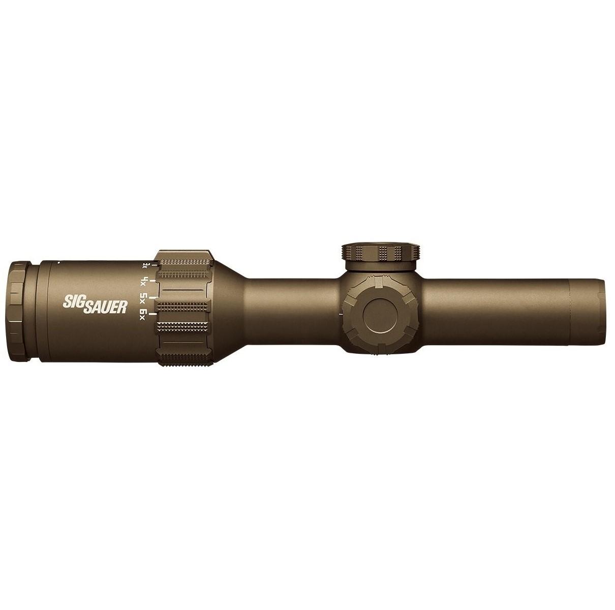 Sig Sauer TANGO6T Rifle Scope 1-6x24 30mm FFP 5.56/7.62 Horseshoe Dot Illum FDE Picture of Sig Sauer Sig TANGO 6T Scope 1-6x24mm 30mm FFP FDE