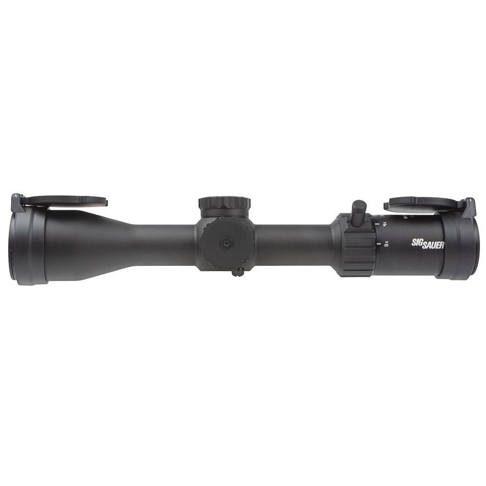 Sig Sauer Whiskey 4 Low Profile Rifle Scope 3-12x44 30mm SFP Hellfire Quadplex Illum Capped 0.25 MOA - Black Picture of Sig Sauer WHISKEY 4 SCOPE 3-12X44MM 30MM SFP HELLFIRE QUADPLEX ILLUM RETICLE BLK