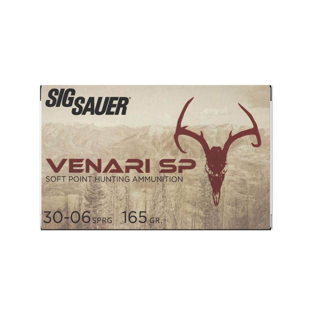 Sig Sauer Venari SP Rifle Ammunition .30-06 SPRG 165gr SP 2900 fps 20/ct Picture of Sig Sauer Sig AMMO 30-06 SPRG 165GR VENARI SOFT POINT BOX/20