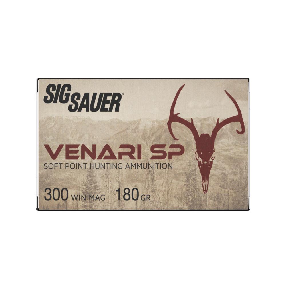 Sig Sauer Venari SP Rifle Ammunition .300 Win Mag 180gr SP 3050 fps 20/ct Picture of Sig Sauer Sig AMMO 300 WIN MAG 180GR VENARI SOFT POINT BOX/20