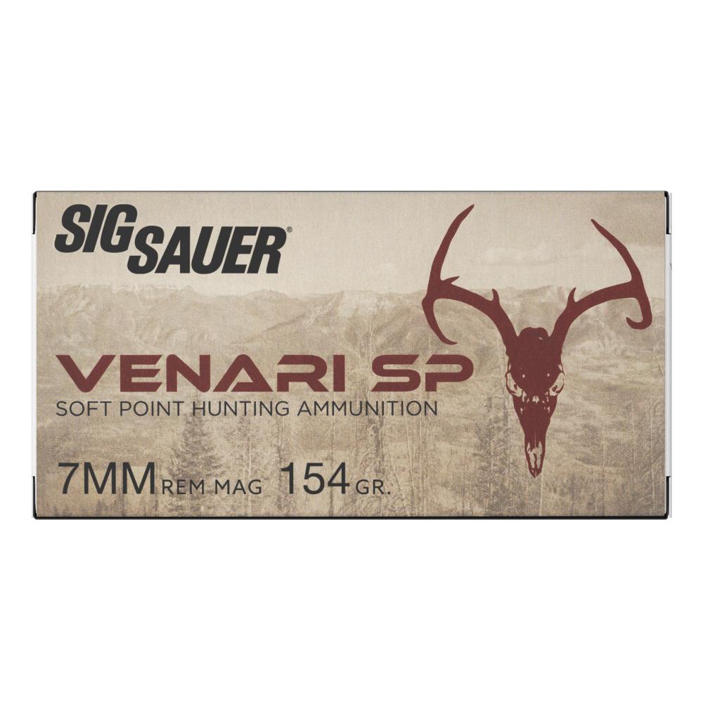 Sig Sauer Venari SP Rifle Ammunition 7mm Rem Mag 154gr SP 3045 fps 20/ct Picture of Sig Sauer Sig AMMO 7MM REM MAG 154GR VENARI SOFT POINT BOX/20