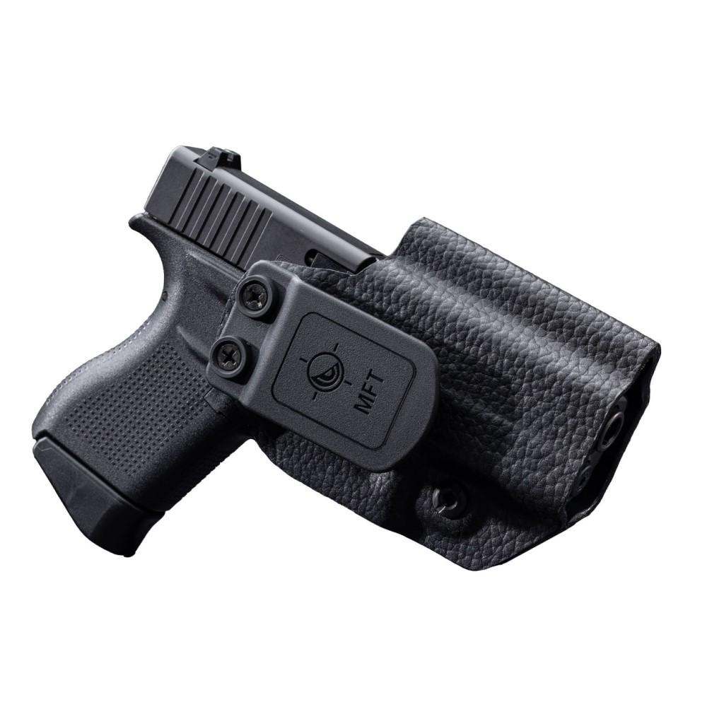 Mission First Tactical Leather Hybrid IWB/OWB Holster for Glock 43/43x Black Ambi Picture of Mission First Tactical MFT Glock 43/43X Leather Hybrid IWB/OWB - Black