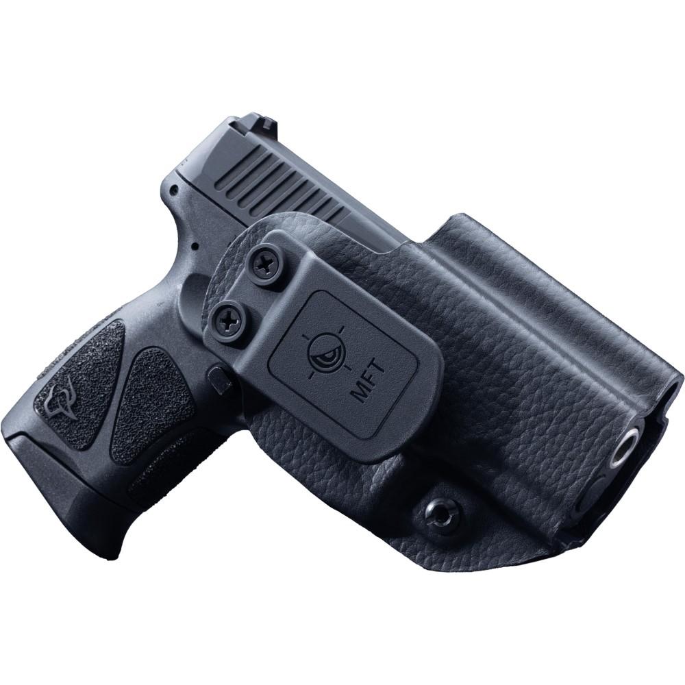 Mission First Tactical Leather Hybrid IWB/OWB Holster for Taurus PT111/G2/G2C/G2S/G3c Black Ambi Picture of Mission First Tactical MFT Taurus PT111- G2- G2C- G2S & G3c Leather Hybrid IWB/OWB - Black