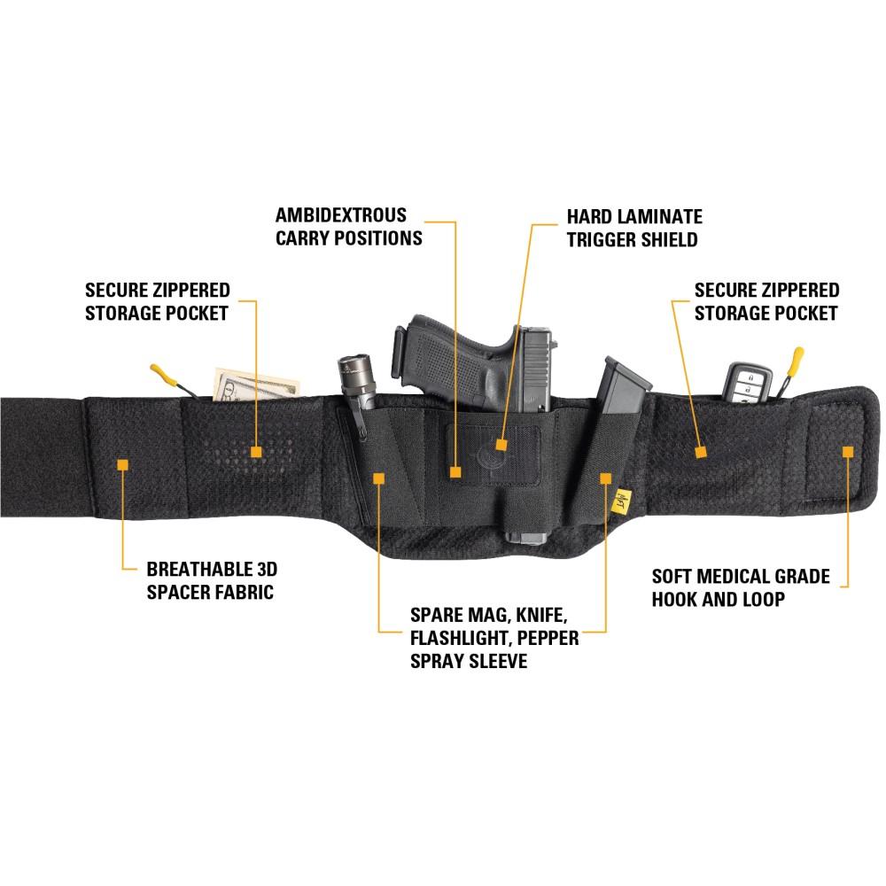 Mission First Tactical Belly Band Holster 26? to 52? Black Ambi Picture of Mission First Tactical MFT Belly Band