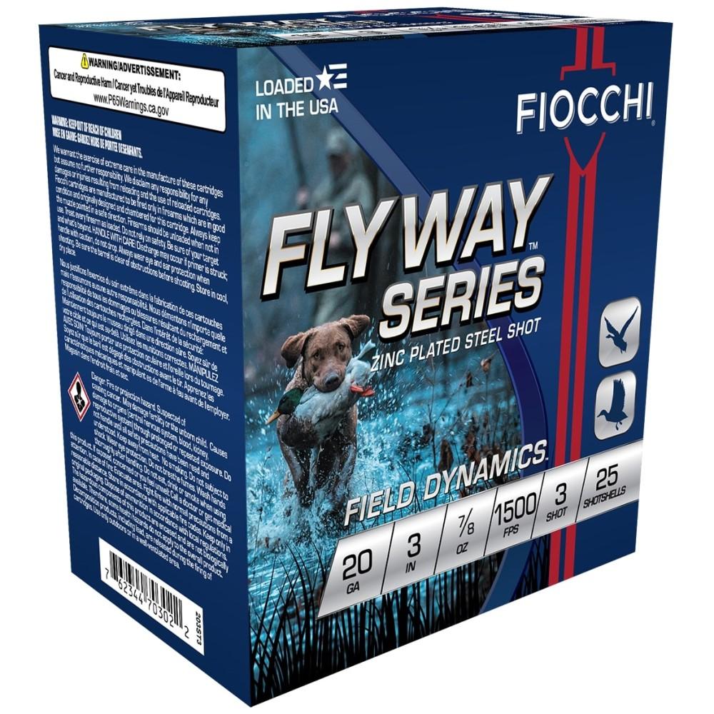 Fiocchi Flyway Steel Shotshells 20 ga 3" 7/8oz 1500fps #3 25/ct Picture of Fiocchi Ammunition FLYWAY STEEL WATERFOWL 20ga 3" 7/8oz #3 1500fps 25RD