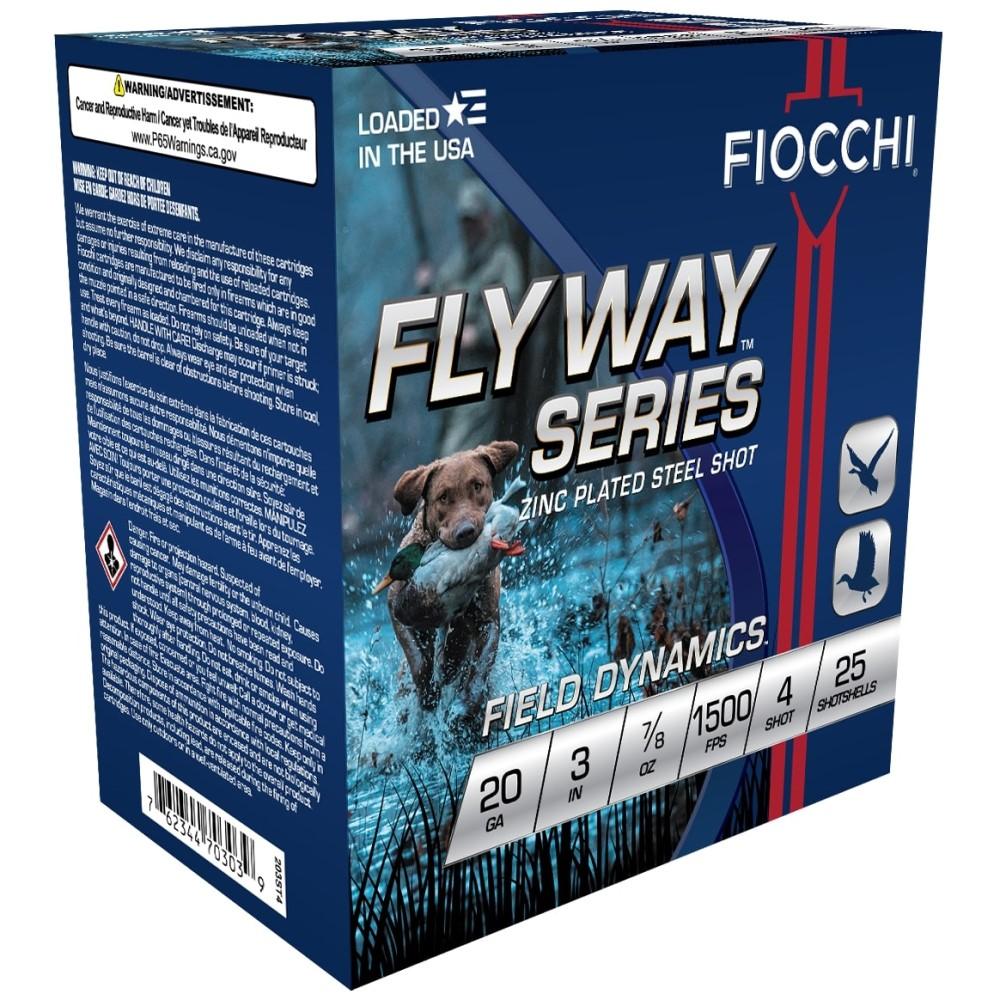 Fiocchi Flyway Steel Shotshells 20 ga 3" 7/8oz 1500fps #4 25/ct Picture of Fiocchi Ammunition FLYWAY STEEL WATERFOWL 20ga 3" 7/8oz #4 1500fps 25RD