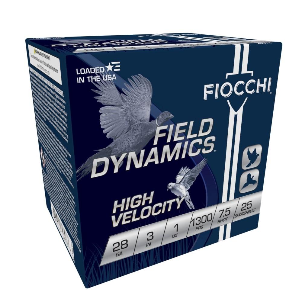 Fiocchi High Velocity Shotshells 28 ga 3" 1 oz 1300 fps #7.5 25/ct Picture of Fiocchi Ammunition FIOCCHI 28ga 3" 1oz #7.5 Shot 1300 FPS 25RD