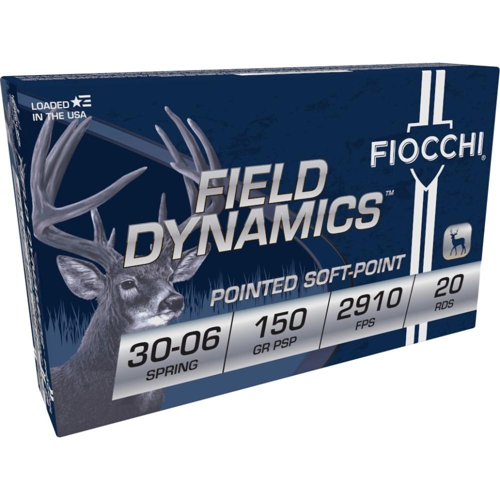 Fiocchi Field Dynamics Rifle Ammunition .30-06 Sprg 150 gr PSP 2910 fps 20/ct Picture of Fiocchi Ammunition FIOCCHI 30-06 Springfield 150gr PSP 2910 FPS 20 RD