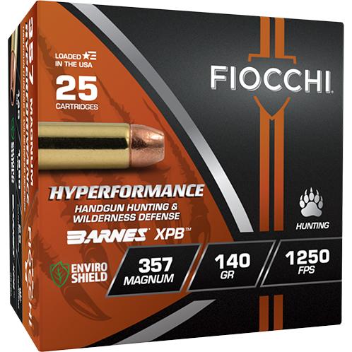Fiocchi Hyperformance Hunt Handgun Ammunition .357 Rem Mag 140gr HP 1250 fps 25/ct Picture of Fiocchi Ammunition FIOCCHI Hyperformance Hunt 357 MAG 140gr XPB 25/RD