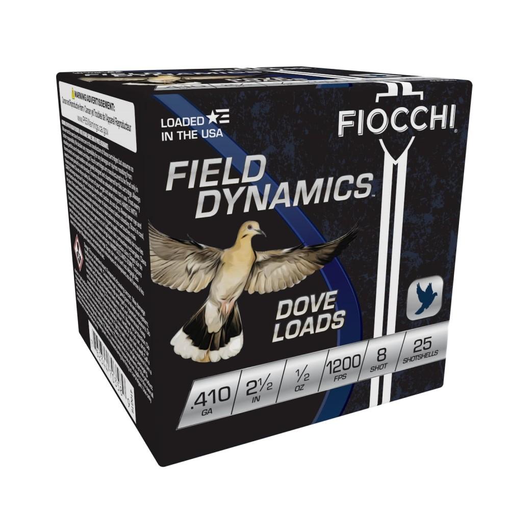 Fiocchi Lead Dove & Quail Shotshells .410ga 2-1/2 in 1/2oz #8 1200 fps 25/ct Picture of Fiocchi Ammunition FIOCCHI 410GA DOVE & QUAIL 2.5" 1/2 OZ #8 1200FPS 25RD
