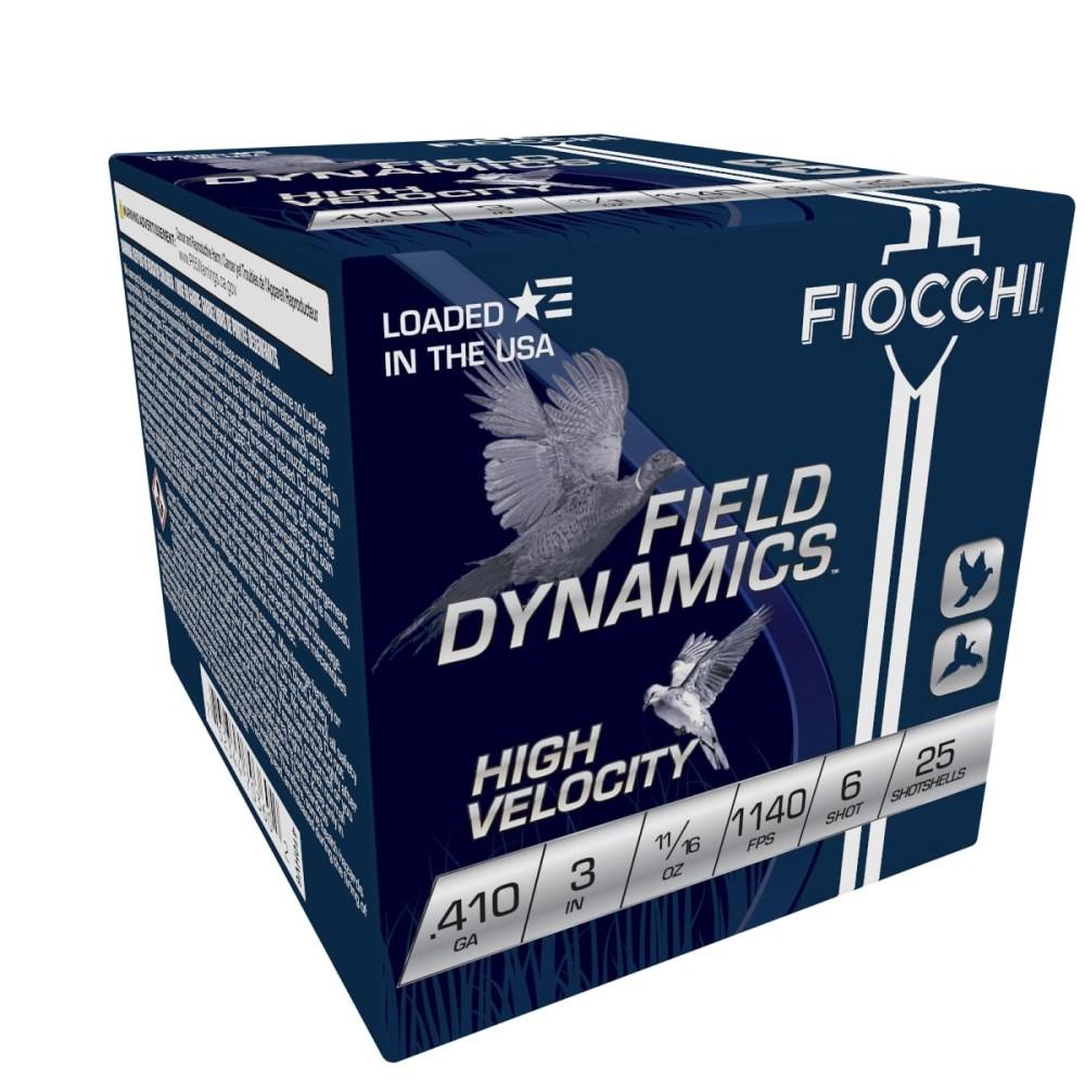 Fiocchi High-Velocity Hunting Load .410 ga 3" MAX 11/16 oz #6 1140 fps 25/rd Picture of Fiocchi Ammunition FIOCCHI 410GA HEAVY 3" 11/16OZ #6 1140 FPS