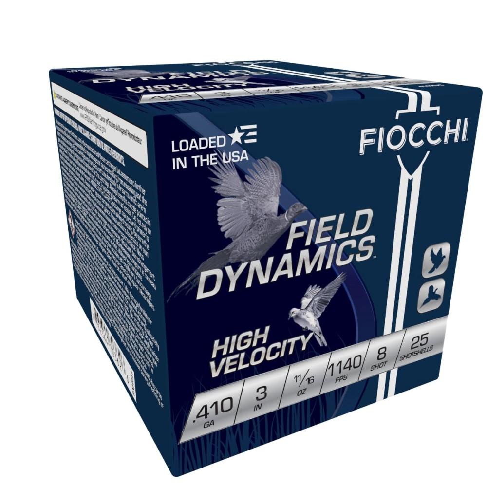 Fiocchi High Velocity - .410ga 3" #8-Shot 11/16oz. 25/rd Picture of Fiocchi Ammunition FIOCCHI 410GA HEAVY 3" 11/16OZ #8 1140 FPS
