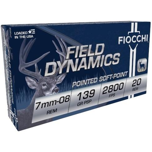 Fiocchi Field Dynamics Rifle Ammunition 7mm-08 Rem 139 gr PSP 2800 fps 20/ct Picture of Fiocchi Ammunition FIOCCHI 7MM-08 139gr PSP 2800 FPS 20 RD