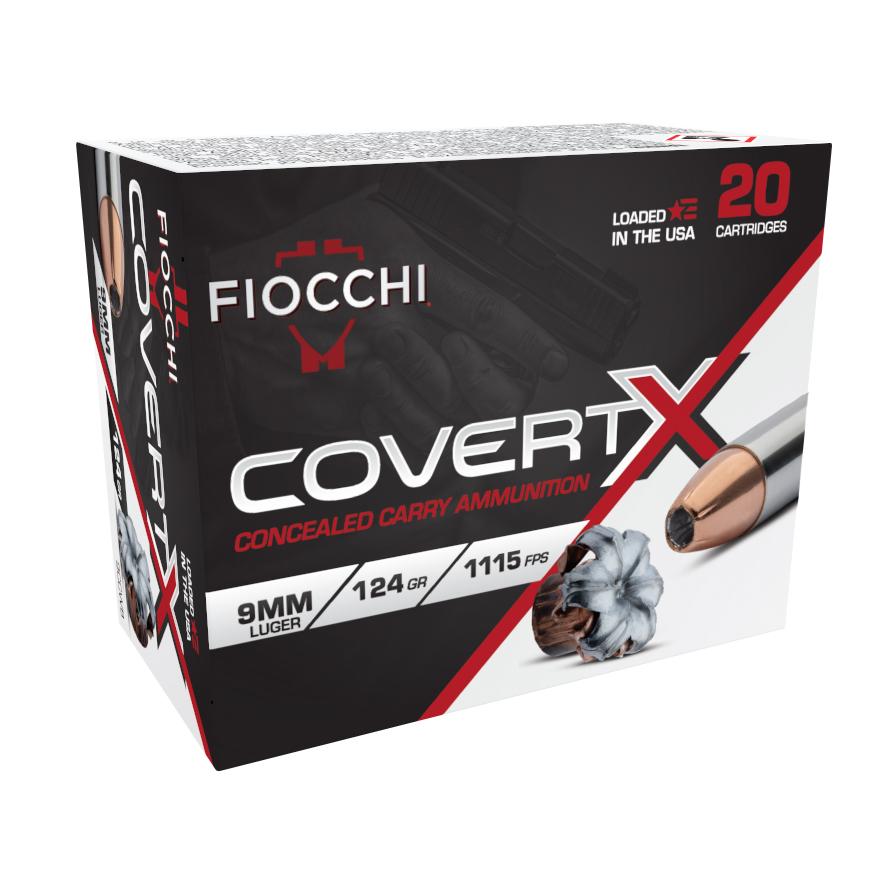 Fiocchi CovertX Handgun Ammunition 9mm Luger 124gr JHP 1115 fps 20/ct Picture of Fiocchi Ammunition Fiocchi COVERT X 9mm Luger JHP 1115 FPS 20 Rounds Ammo