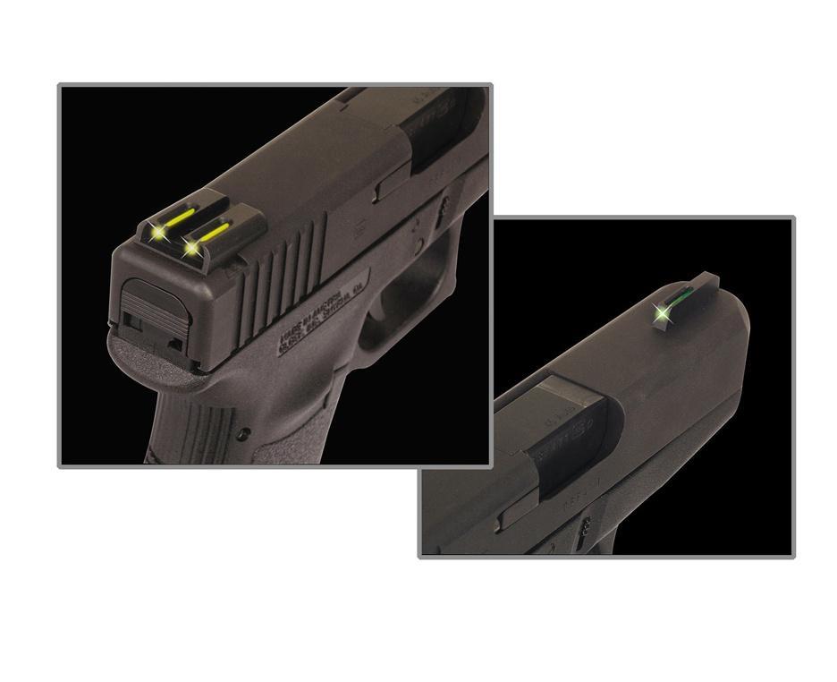 Truglo TFO Tritium/Fiber-Optic Day/Night Sights Fits Springfield XD XDM (excluding 5.25" Comp Series) and XDS - Front Green/Rear Yellow Picture of TRUGLO TFO BRITESITE SPRINGFIELD XDXDM & XDS GRN/YELLOW