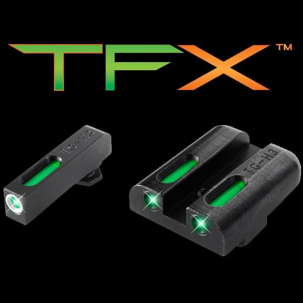 Truglo TFX Tritium/Fiber-Optic Day/Night Sights Fits CZ 75 Series - White Front Outline/Rear Green Picture of TRUGLO TFX BRITESITE CZ 75 Series