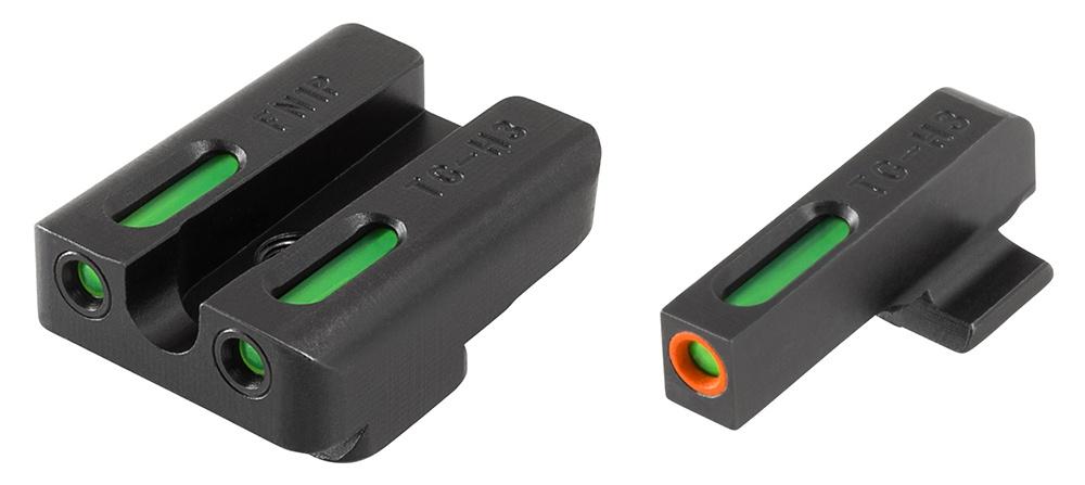 Truglo TFX Pro Tritium/Fiber-Optic Day/Night Sights Fit FNH FNP-9|FNX-9|FNS-9|FNS-9 Compact - Front Outline Orange/Rear Green Picture of TRUGLO TFX PRO BRITESITE FN FNX9 SET ORANGE