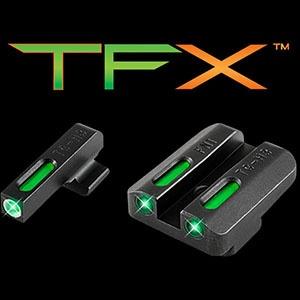 Truglo TFX Tritium/Fiber Optic Day/Night Sights Fits FNH FNP-45 FNX-45 - White Outline Front/Rear Green Picture of TRUGLO TFX BRITESITE FNH FNP-45 FNX-45