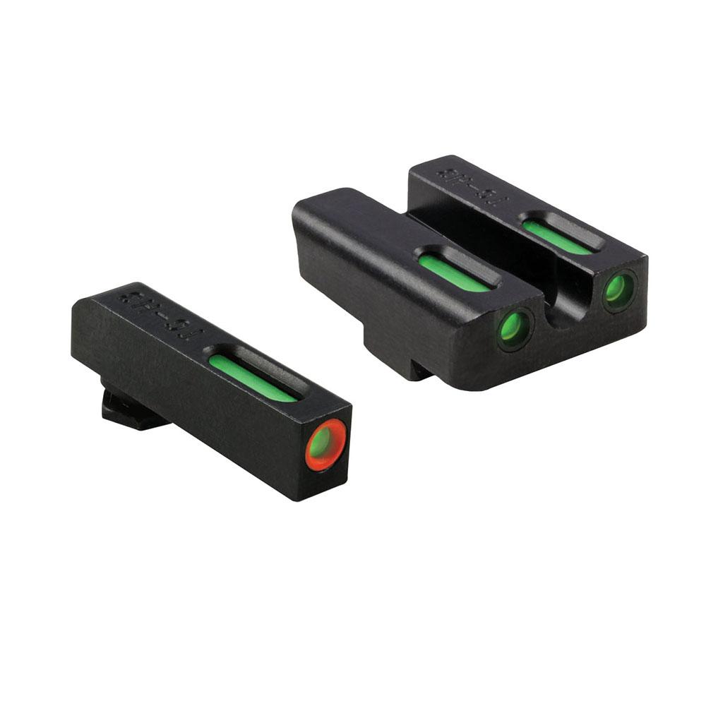 Truglo TFX Pro Tritium/Fiber-Optic Day/Night Sights Fit Glock 17 17L 19 23 24 26 27 33 34 35 38 39 45 - Orange Outline Front/Rear Green Picture of TRUGLO TFX PRO BRITESITE GLOCK 171922232426273334353839 ORN