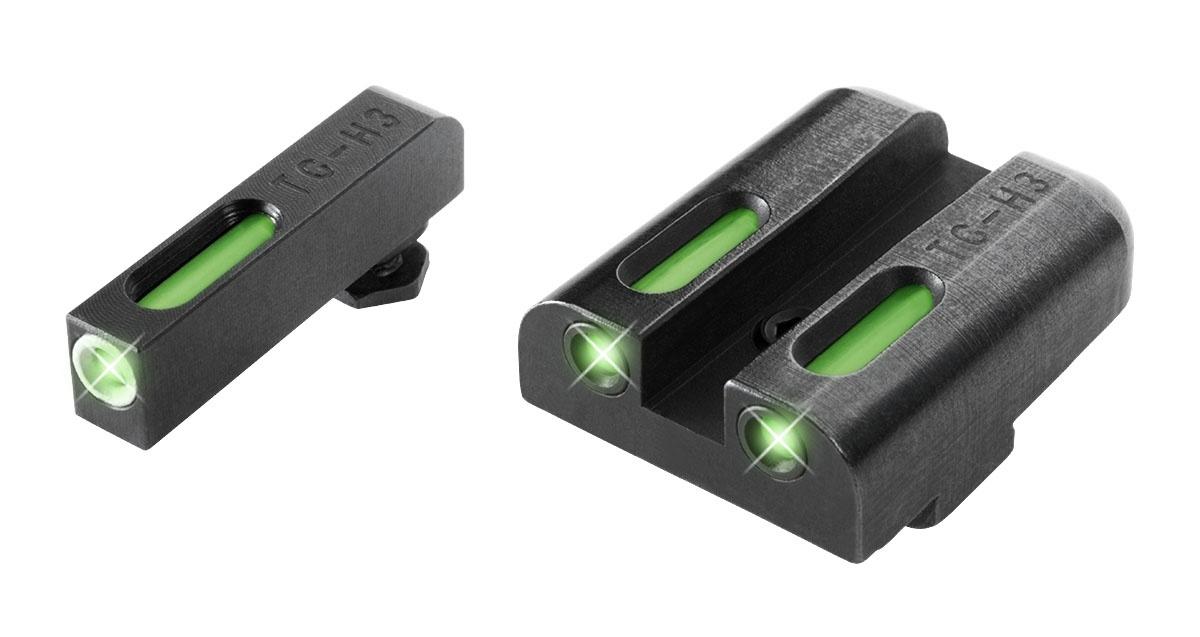 Truglo TFX Tritium/Fiber Optic Day/Night Sights Fits Glock 20 21 25 28 29 30 31 32 37 40 and 41 - White Outline Front/Rear Green Picture of TRUGLO TFX BRITESITE GLOCK HIGH SET 20 21 25 27 28 29 30 31 32 37 40 & 41