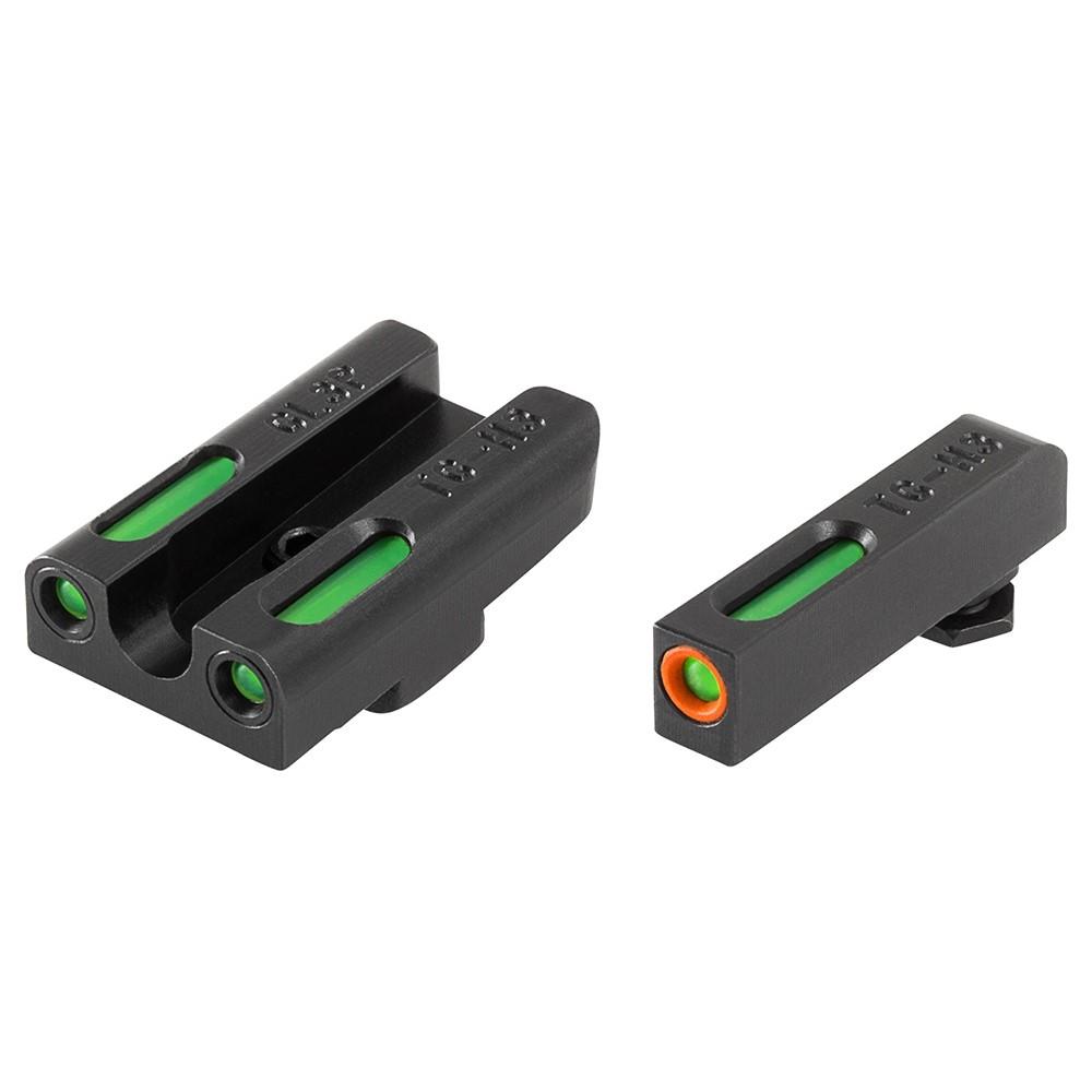 Truglo TFX Pro Tritium/Fiber Optic Day/Night Sights for Glock Slimline Models 42/43/43x/48 Orange Outline Front Rear Green Picture of TRUGLO TFX PRO BRITESITE GLOCK 42/43 SET ORN