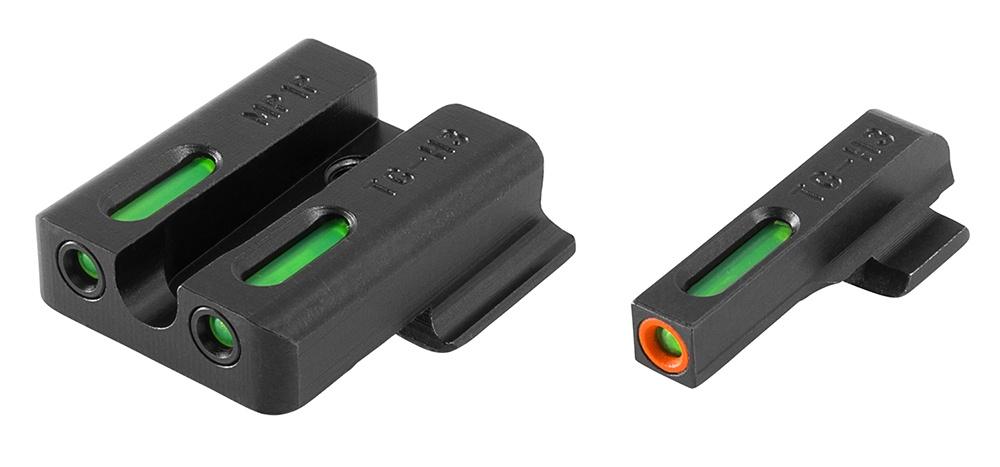 Truglo TFX Pro Tritium/Fiber-Optic Day/Night Sights Fit S&W M&P Shield|S&W M&P 22|S&W M&P SD9|S&W M&P SD40 - Orange Outline Front/Rear Green Picture of TRUGLO TFX PRO BRITESITE S&W M&P SET ORANGE